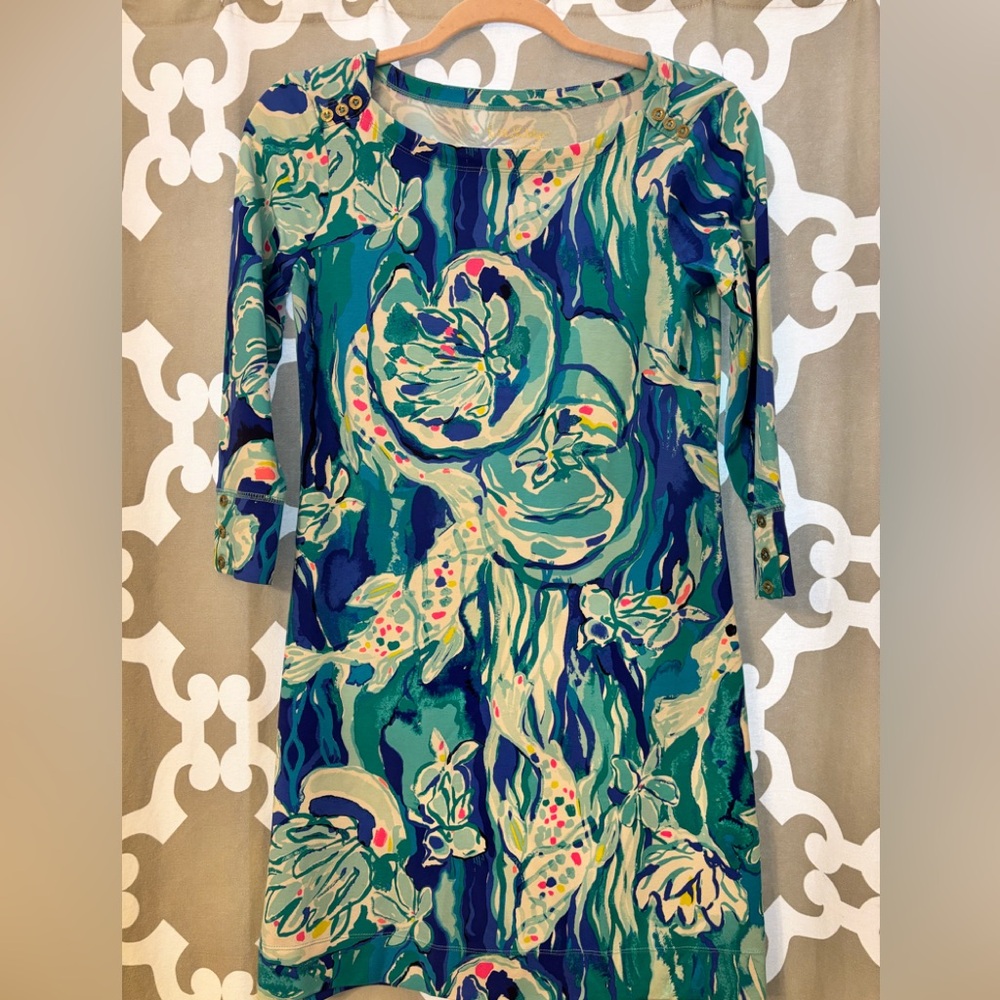 Lilly Pulitzer Blue Floral Dress, Size XS